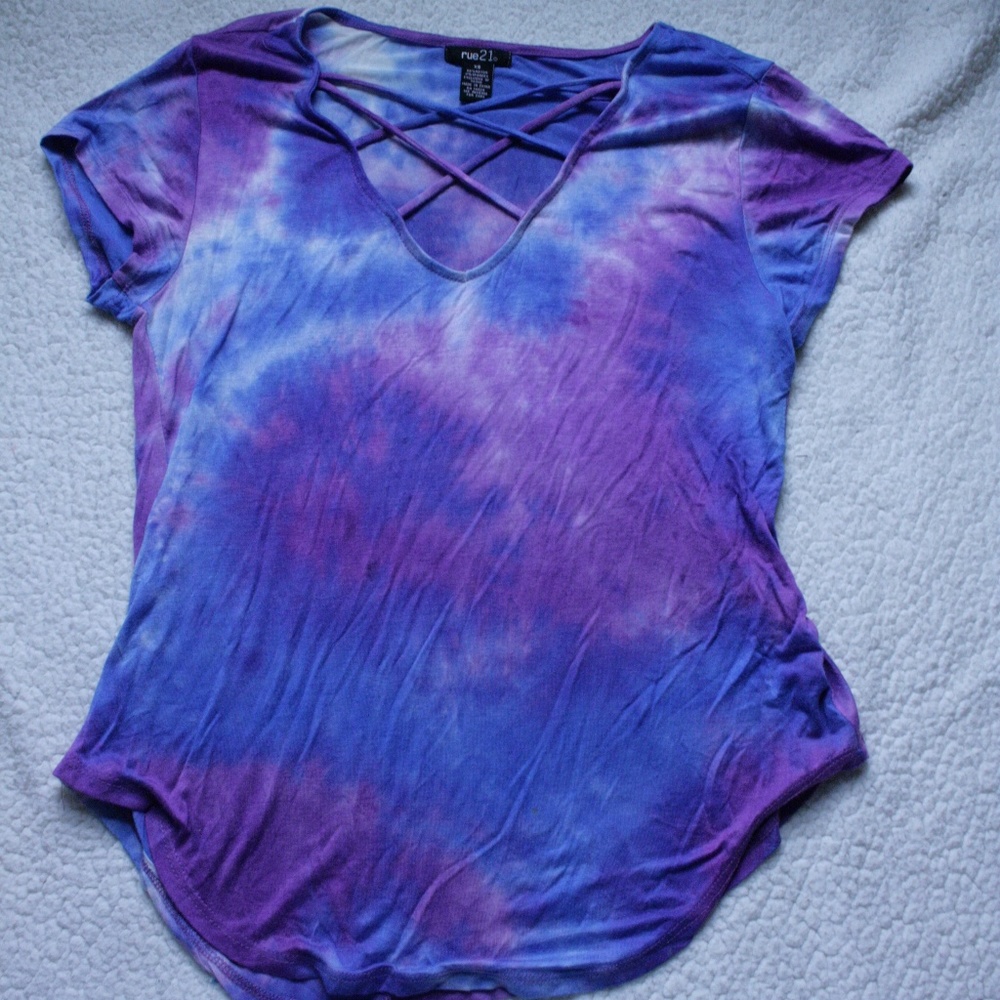 Rue 21 Tie Dye XS Cross Front Top